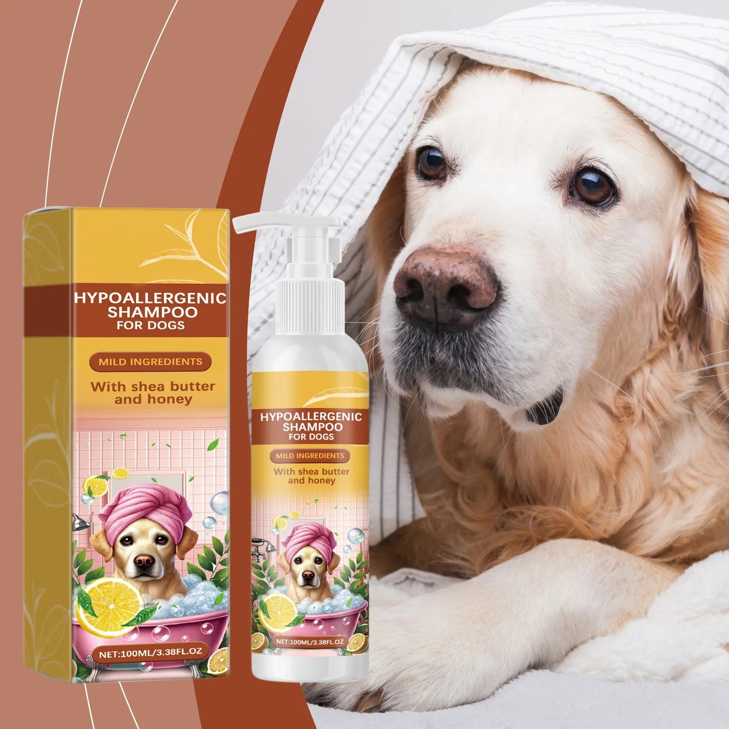 Hypoallergenic Shampoo for Dogs – Gentle, Non-Irritating, Sulfate-Free Shampoo for All Dog Breeds
