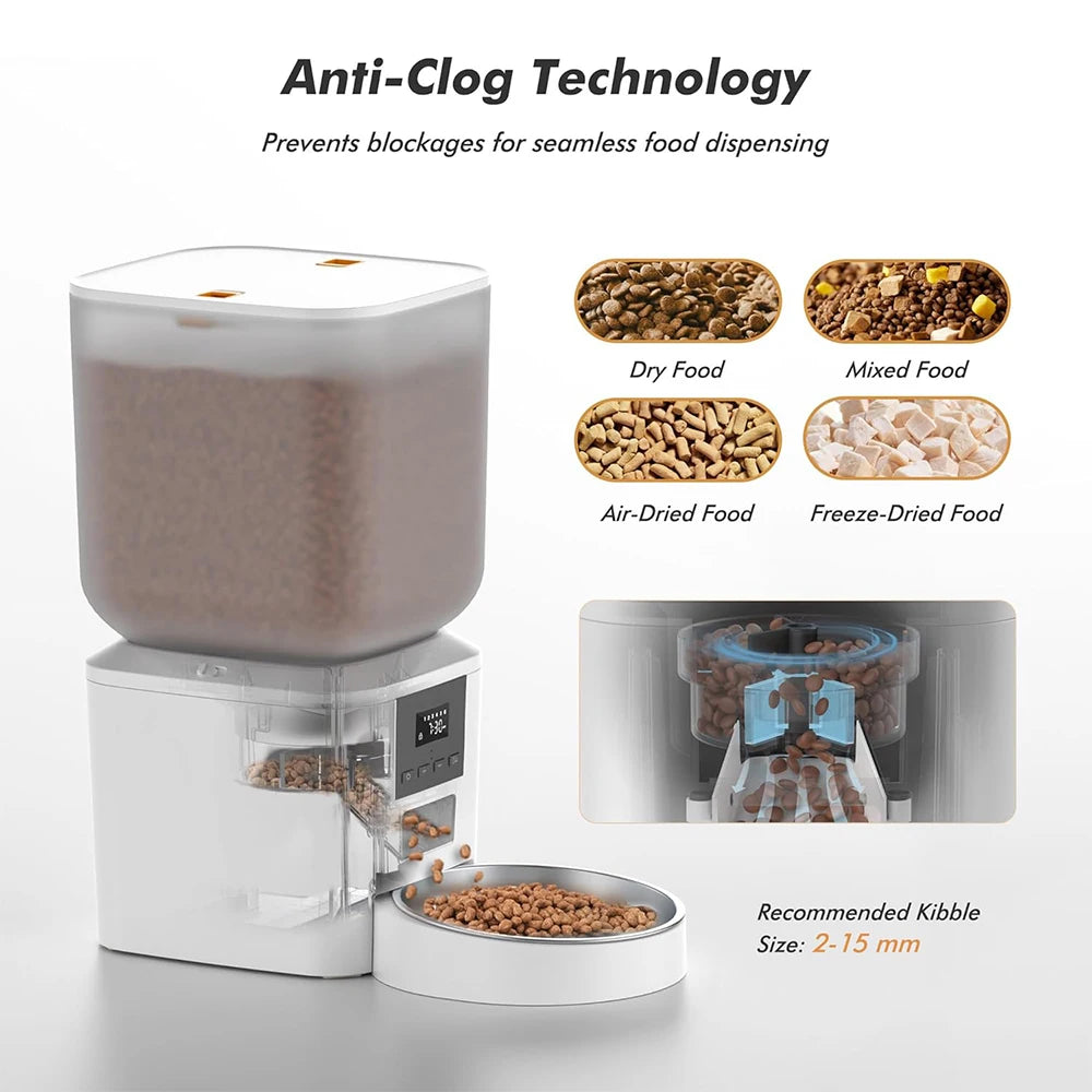Automatic Dog & Cat Feeder 271oz | Smart Pet Food Dispenser with Key Control