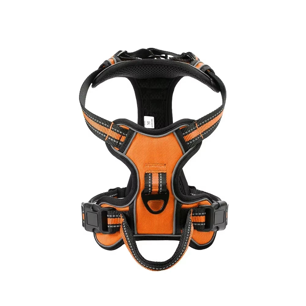 Adjustable Nylon Dog Harness Vest – Reflective, No-Pull Pet Harness for Small to Large Dogs