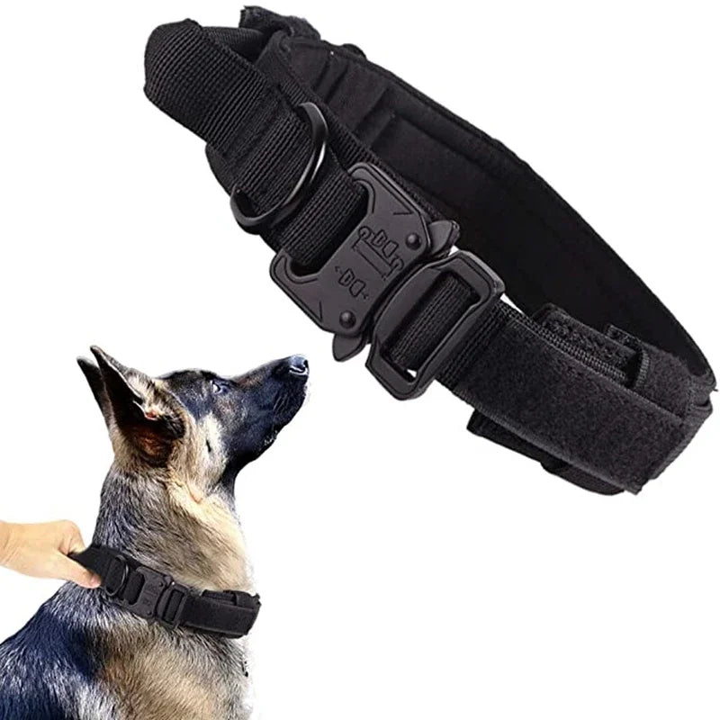 Tactical Dog Collar & Leash Set – Adjustable Military Collar for Medium/Large Dogs