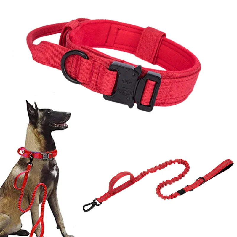 Tactical Dog Collar & Leash Set – Adjustable Military Collar for Medium to Large Dogs