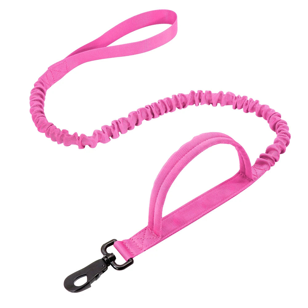 Military Tactical Dog Collar & Bungee Leash Set – Nylon Training Collar for Medium to Large Dogs
