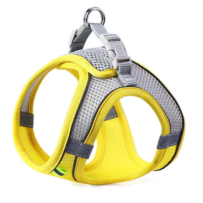 Reflective Mesh Cat & Dog Harness Vest with Leash Set – Adjustable, No-Pull, Breathable Pet Harness for Small & Medium Dogs