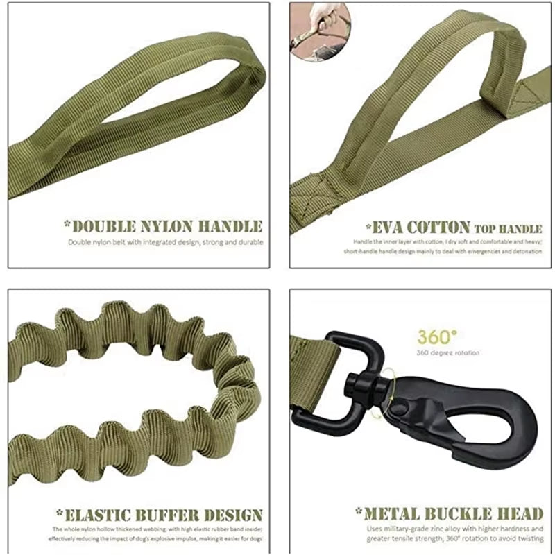 Tactical Dog Collar & Leash Set – Adjustable Military Collar for Medium/Large Dogs