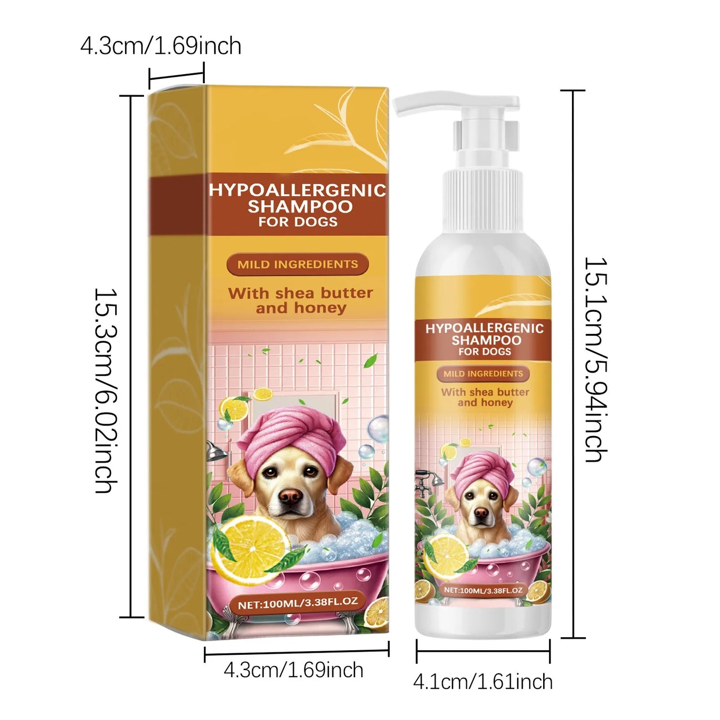 Hypoallergenic Shampoo for Dogs – Gentle, Non-Irritating, Sulfate-Free Shampoo for All Dog Breeds