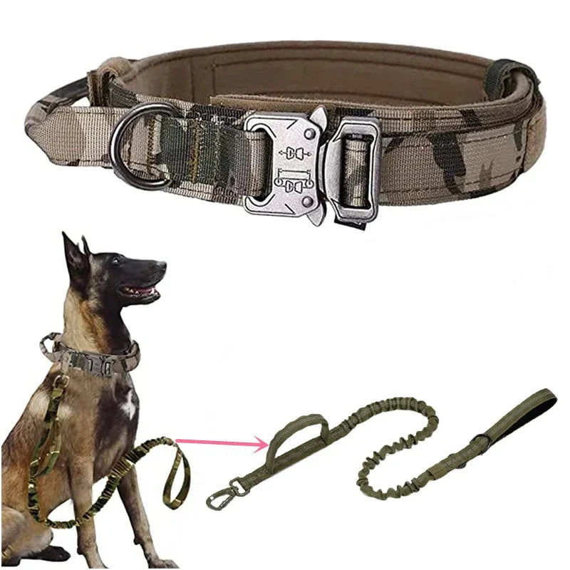 Tactical Dog Collar & Leash Set – Adjustable Military Collar for Medium to Large Dogs