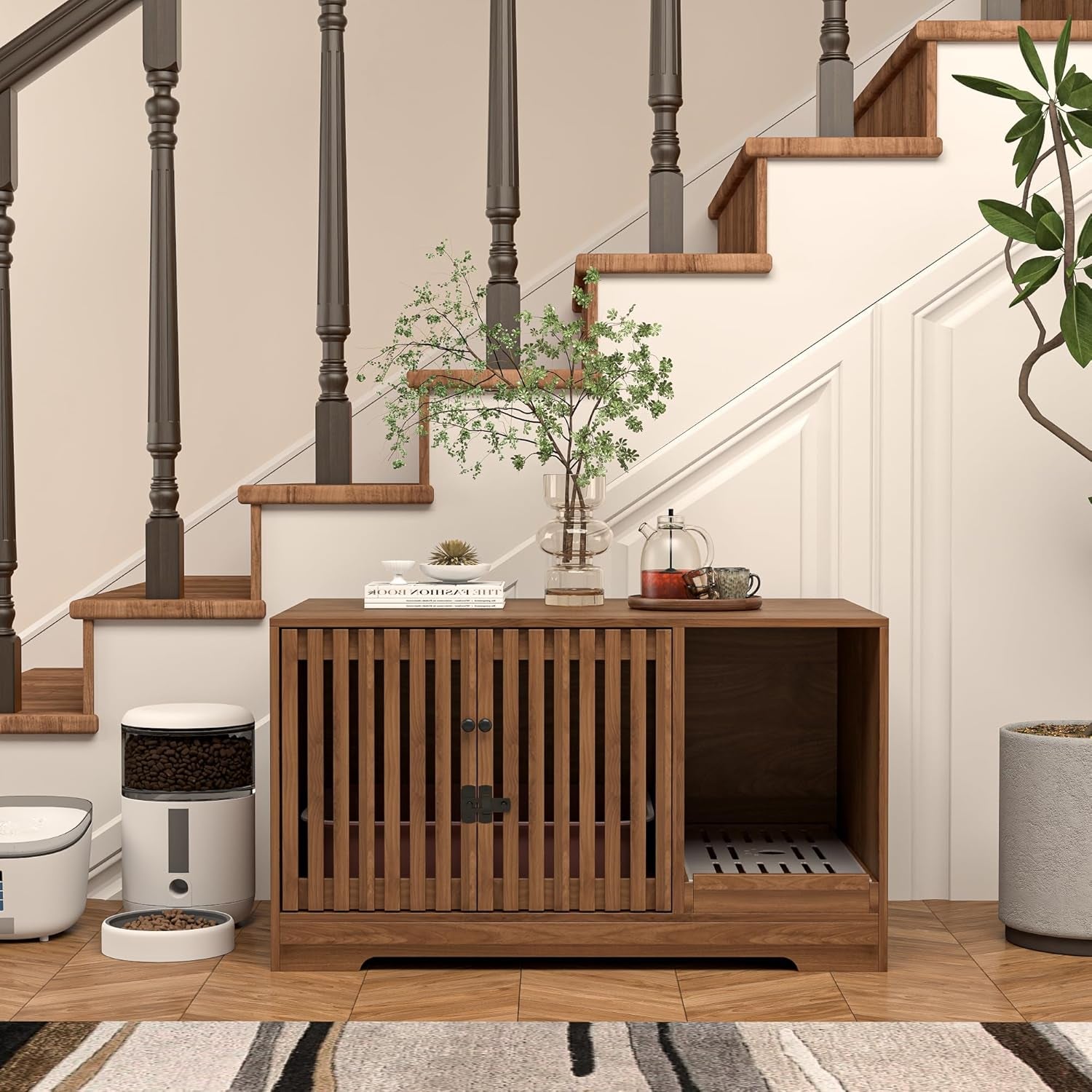 2-in-1 Cat Condo & End Table with Storage | Multifunctional Pet Furniture for Living Room & Bedroom