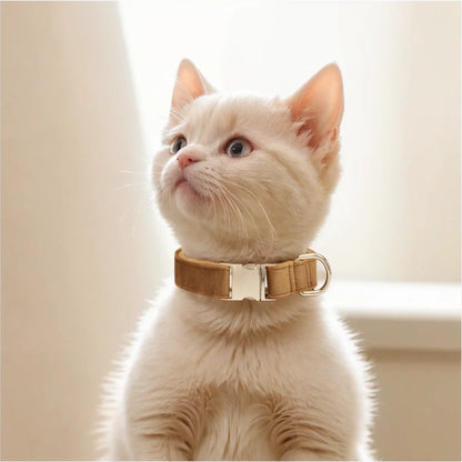Plush Pet Collar & Leash Set – Soft, Durable Alloy Buckle for Dogs/Cats (XS to L Sizes)