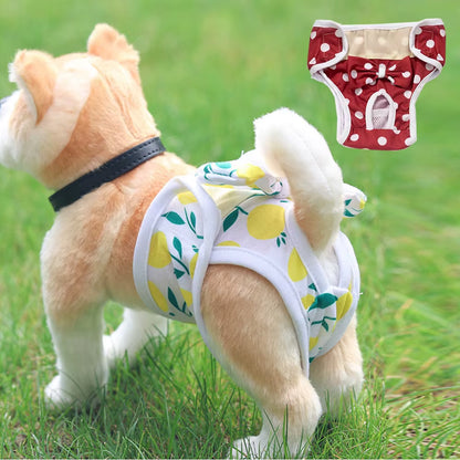 S-XL Washable Dog Diapers for Female Dogs – Reusable Physiological Panties for Puppies & Dogs in Heat | Soft Polyester Underwear