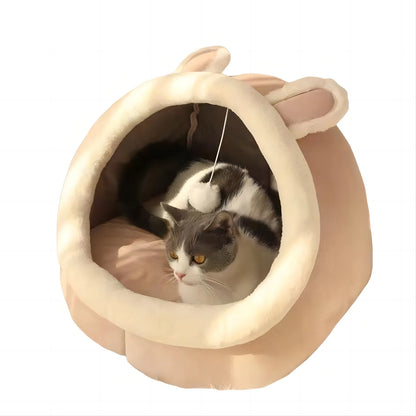 Pet Tent Cave Bed for Cats & Small Dogs – Self-Warming, Foldable & Washable Sleeping Bed