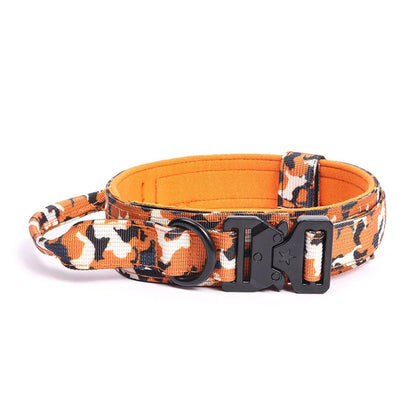 Military Dog Collar – Durable Nylon with Quick Release Buckle and Training Handle