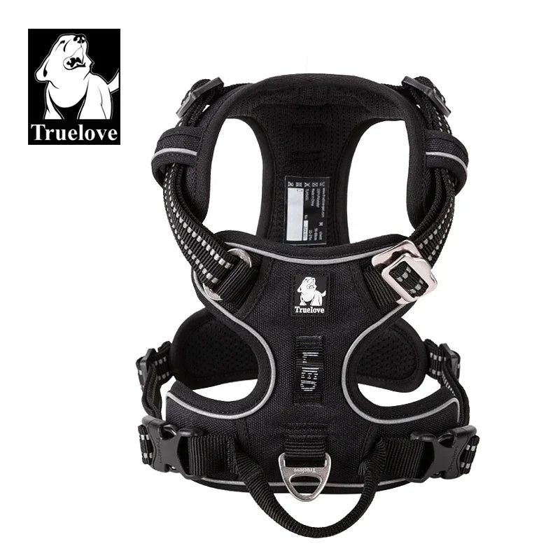 Truelove Reflective Nylon Dog Harness | No Pull, Adjustable Vest for Medium & Large Dogs | Comfortable & Safe Walking