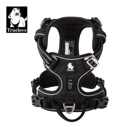 Truelove Reflective Nylon Dog Harness | No Pull, Adjustable Vest for Medium & Large Dogs | Comfortable & Safe Walking