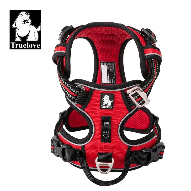 Truelove Reflective Nylon Dog Harness | No Pull, Adjustable Vest for Medium & Large Dogs | Comfortable & Safe Walking
