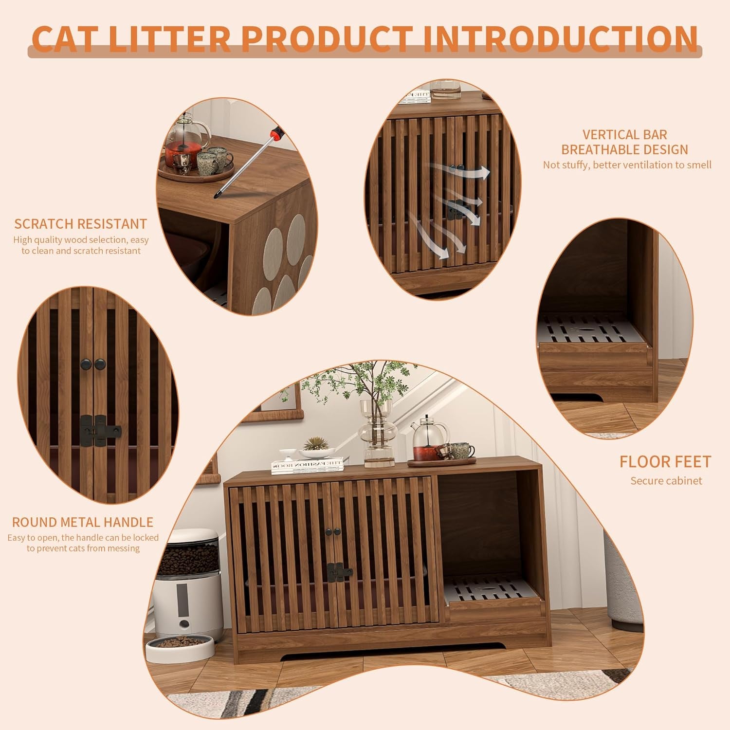 2-in-1 Cat Condo & End Table with Storage | Multifunctional Pet Furniture for Living Room & Bedroom