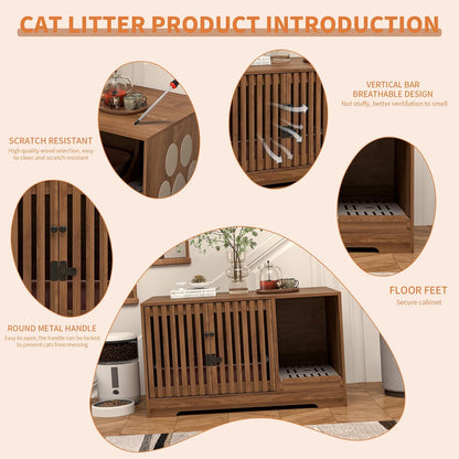 2-in-1 Cat Condo & End Table with Storage | Multifunctional Pet Furniture for Living Room & Bedroom
