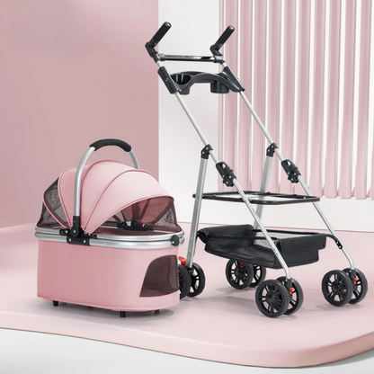 3-In-1 Pet Stroller – Foldable Carrier for Medium Dogs, Puppies & Cats