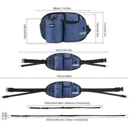 Dog Training Waist Bag – Hands-Free Outdoor Dog Leash & Treat Bag | Waterproof Nylon for Comfortable Dog Walks