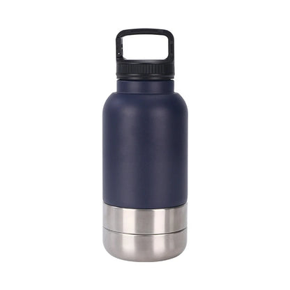 32 Oz Portable Stainless Steel Pet Feeder – 3-In-1 Travel Bowl & Insulated Water Bottle for Dogs