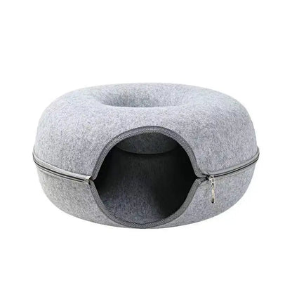 Donut Cat Bed – Interactive Pet Cat Tunnel & Toy for Cats and Kittens