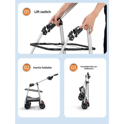 3-In-1 Pet Stroller – Foldable Carrier for Medium Dogs, Puppies & Cats