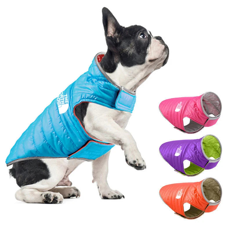 Double Sided Dog Coat – Winter Warm Pet Jacket for Small & Medium Dogs | Soft Nylon Vest for Chihuahua & Puppy Costumes