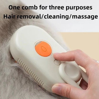 3-in-1 Pet Steam Spray Brush – Massaging, Cleaning & Hair Removal for Dogs & Cats, Rechargeable Silicone Grooming Tool
