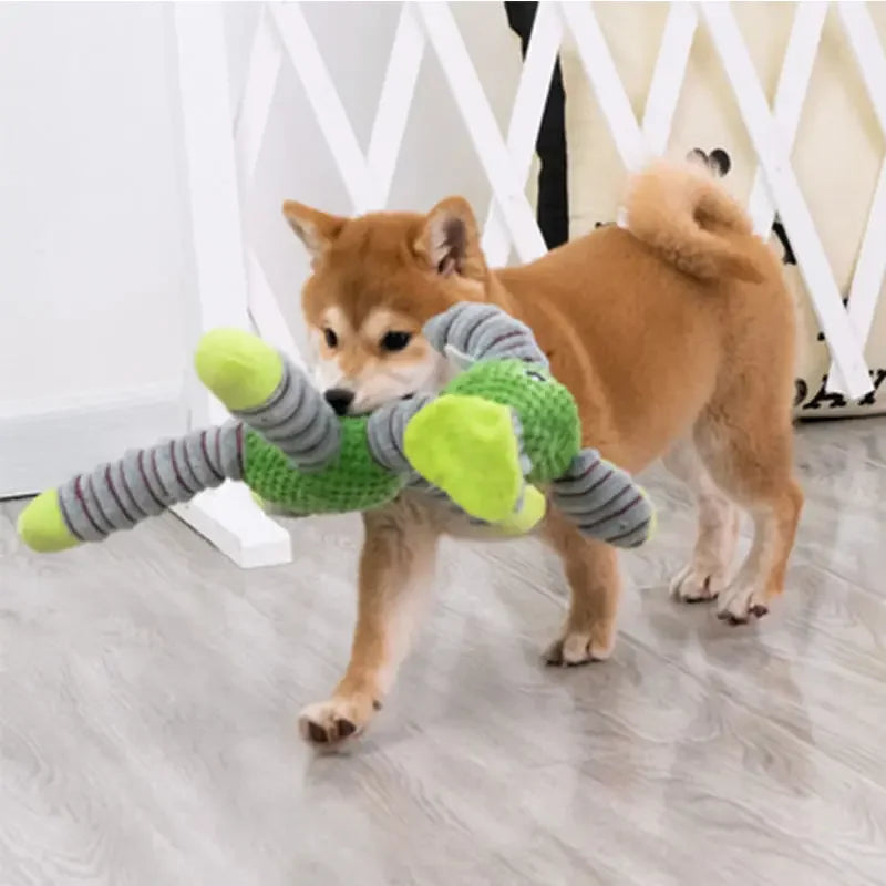 Indestructible Large Dog Squeaky Toy – Plush Animal-Shaped Chew Toy 