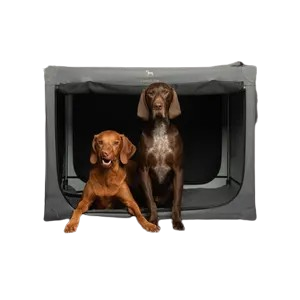 Luxury Collapsible Dog Crate – Travel-Friendly, Patented Folding Design, Plush Mat Included