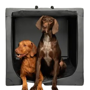 Luxury Collapsible Dog Crate – Travel-Friendly, Patented Folding Design, Plush Mat Included