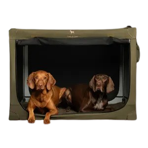 Luxury Collapsible Dog Crate – Travel-Friendly, Patented Folding Design, Plush Mat Included