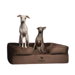 Noah & Paw Sofa Orthopedic Dog Bed – Luxury Velvet with Cooling Gel, Memory Foam & Bolstered Pillow for Joint Relief
