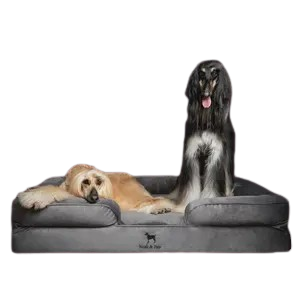 Noah & Paw Sofa Orthopedic Dog Bed – Luxury Velvet with Cooling Gel, Memory Foam & Bolstered Pillow for Joint Relief