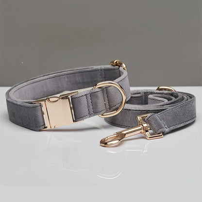 Plush Pet Collar & Leash Set – Soft, Durable Alloy Buckle for Dogs/Cats (XS to L Sizes)