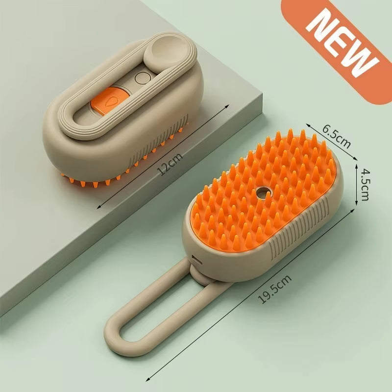 3 in 1 Cat Dog Pet Spray Massage Brush One Button Steam Spray Folding Rotatable Grooming Tool Hair Bath Hair Removal Brush Comb