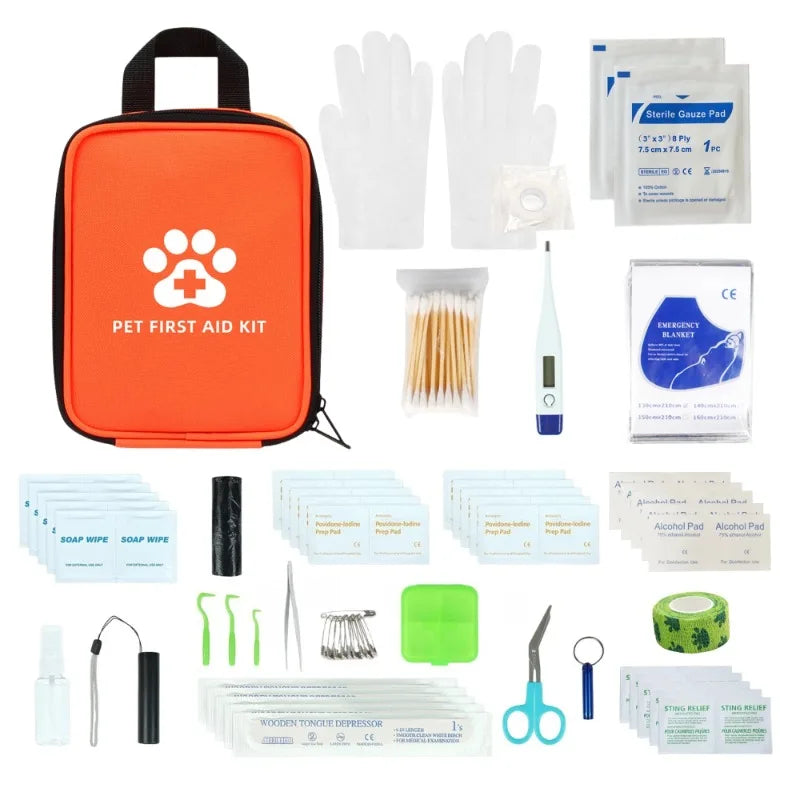 Compact Pet First Aid Kit – Medical Pack with Bandages, Dressings & Tools for Outdoor Adventures
