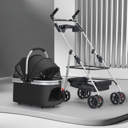 3-In-1 Pet Stroller – Foldable Carrier for Medium Dogs, Puppies & Cats