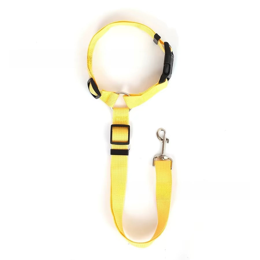 Adjustable Two-In-One Pet Car Seat Belt & Leash - Nylon Lead Harness for Dogs - Pet Safety Belt & Walking Collar