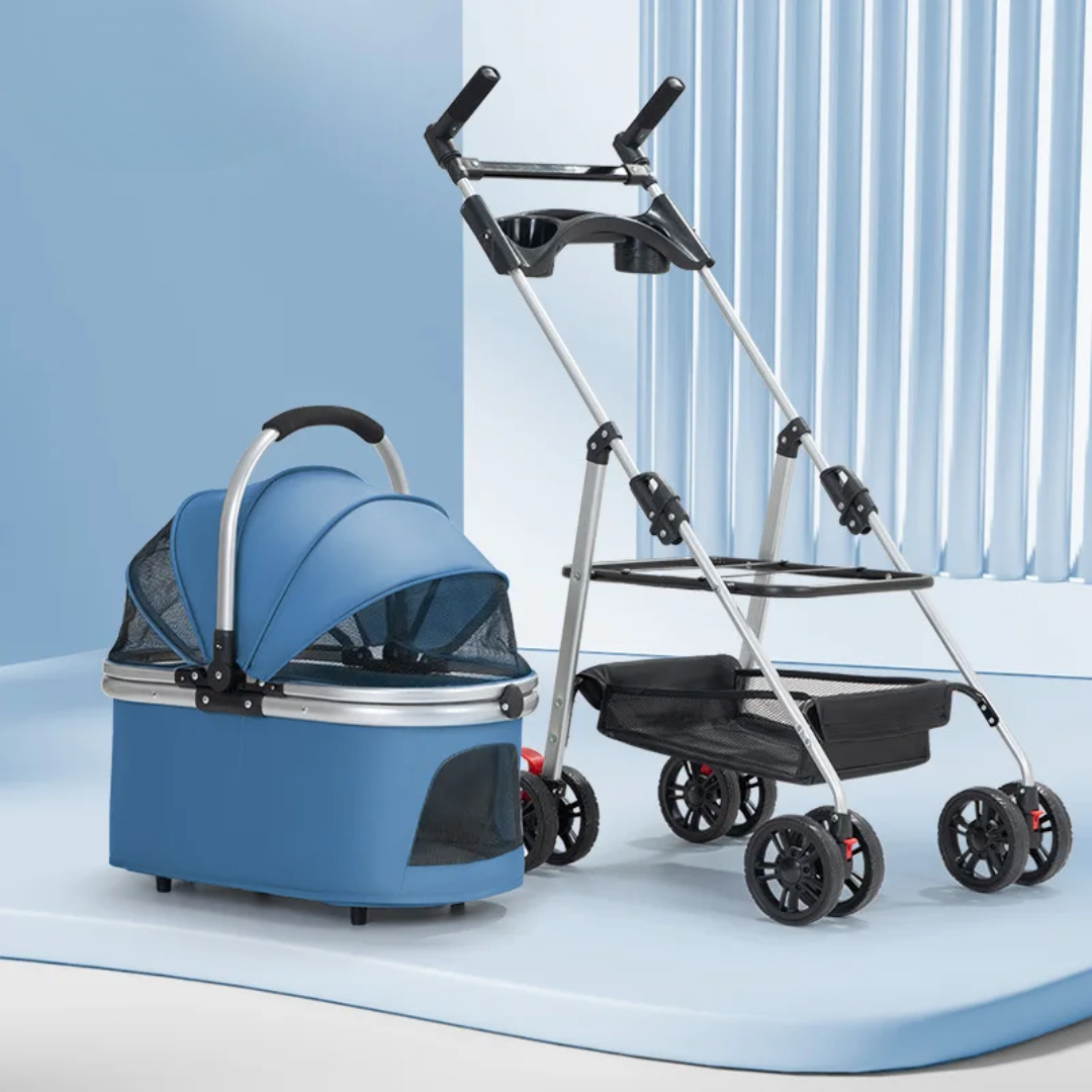 3-In-1 Pet Stroller – Foldable Carrier for Medium Dogs, Puppies & Cats