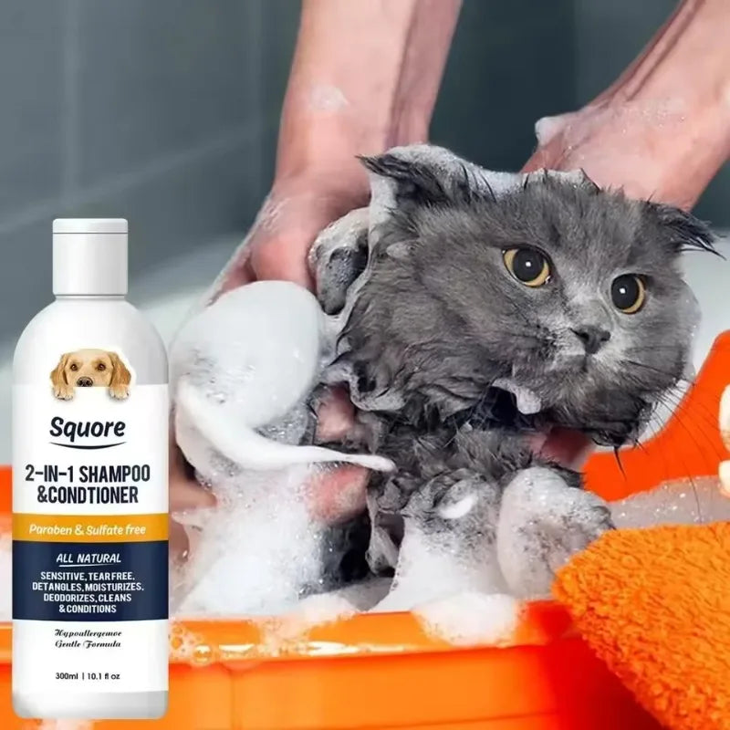 300ml Puppy Shampoo Conditioner – Natural Moisturizing Formula for Dogs & Cats, PH Balanced