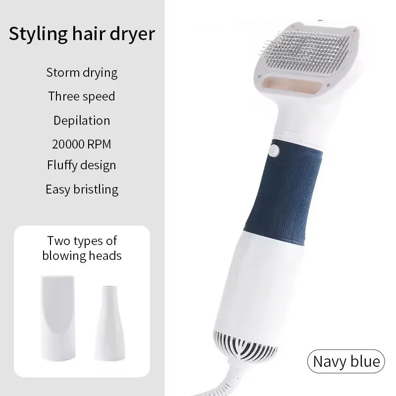 3-in-1 Pet Hair Dryer Slicker Brush for Dogs & Cats – Quiet, Portable, Adjustable Temperature with Overheat Protection