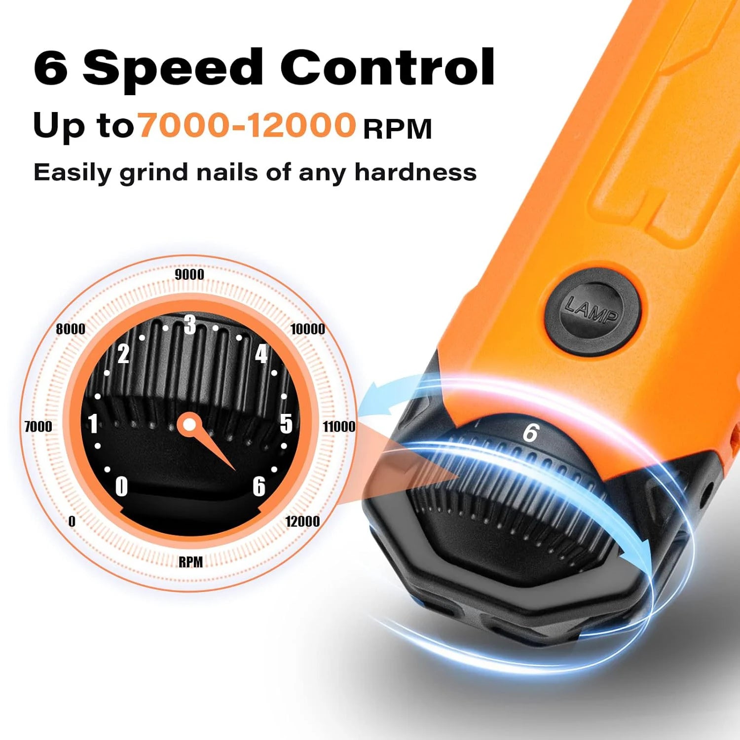 6-Speed Rechargeable Dog Nail Grinder – Quiet & Safe Electric Pet Nail Trimmer for Painless Grooming