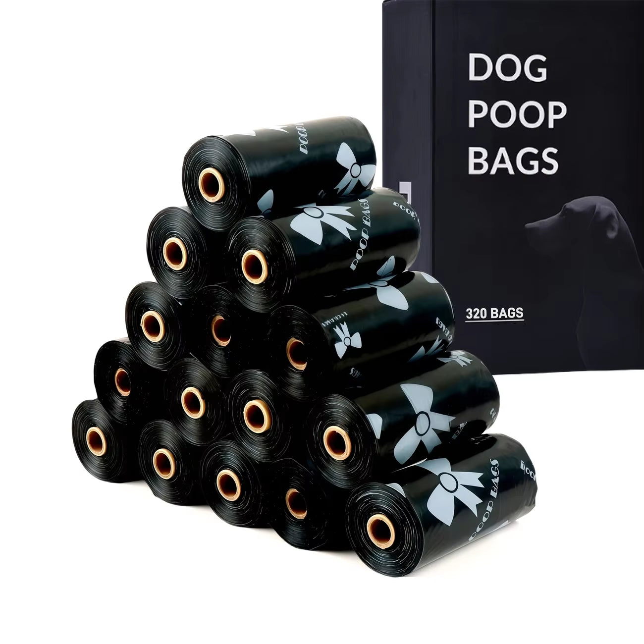 3/6/10 Rolls Thick & Durable Pet Poop Bags with Pink Bows – Leakproof Dog & Cat Waste Bags for Outdoor Walks, Multiple Sizes