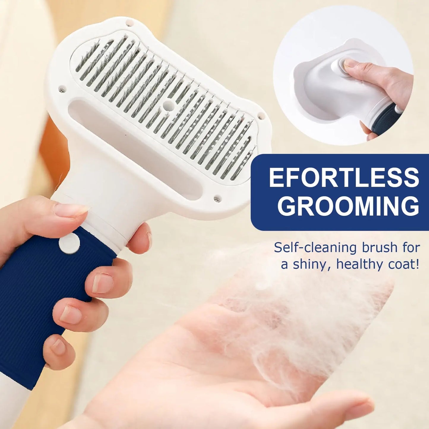 3-in-1 Pet Hair Dryer Slicker Brush for Dogs & Cats – Quiet, Portable, Adjustable Temperature with Overheat Protection