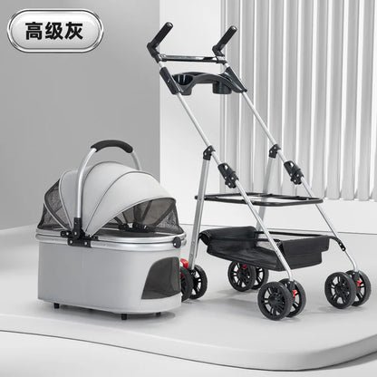 3-In-1 Pet Stroller – Foldable Carrier for Medium Dogs, Puppies & Cats