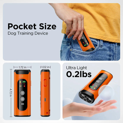 Ultrasonic Dog Repeller 50FT Range Dog Bark Deterrent Device Anti-Bark Device for Dog Training with LED Flashlight