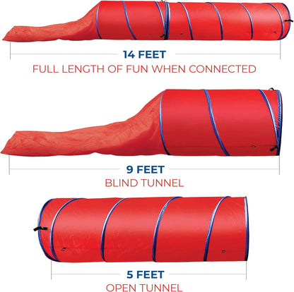 Cheering Pet Deluxe Edition Dog Agility Training Set – Indoor/Outdoor Dog Agility Equipment with Two Tunnels | Complete Set for Fun & Training