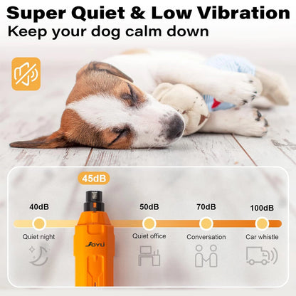 6-Speed Rechargeable Dog Nail Grinder – Quiet & Safe Electric Pet Nail Trimmer for Painless Grooming