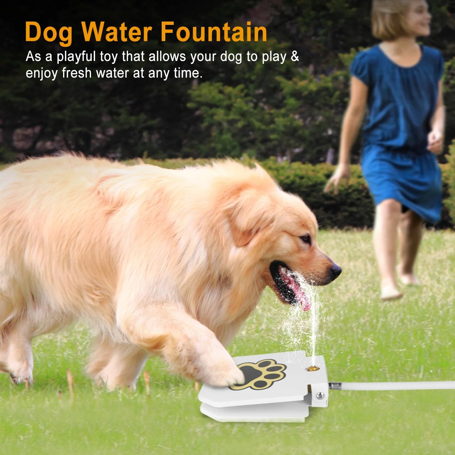 Moclever Dog Water Dispenser – Step-on Activated Outdoor Water Fountain for Dogs | Durable, Rustproof & Hygienic