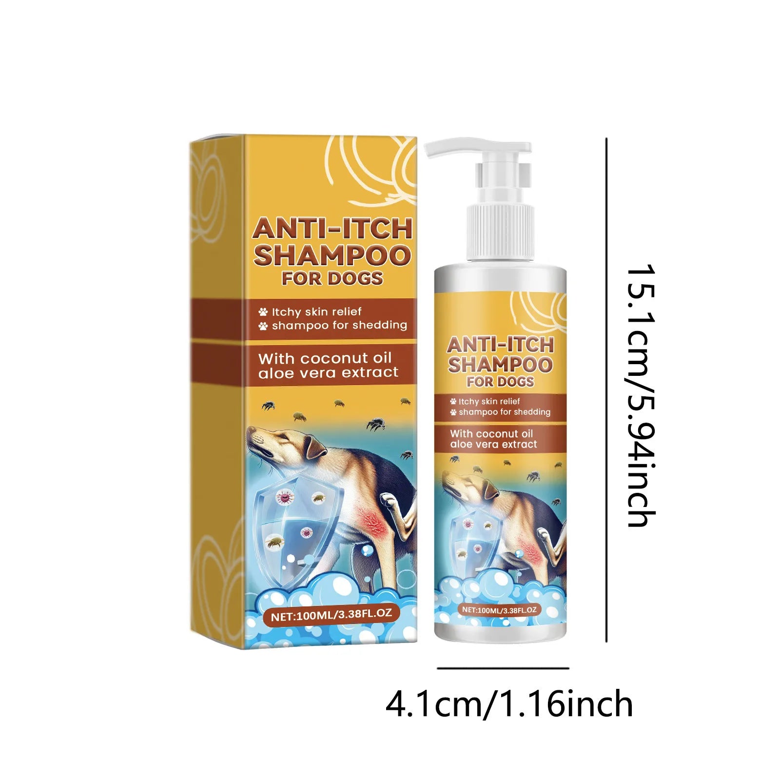 100ml Itch Shampoo for Dogs – Anti-Itch, Allergy Relief, Nourishing Hair Care